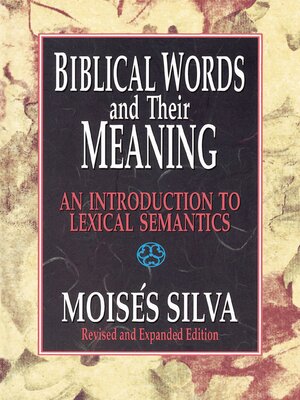 cover image of Biblical Words and Their Meaning